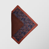 Μαντηλάκι για το πέτο | διπλής όψης με μπλέ βάση, χάλκινες αποχρώσεις και λαχούρι σχεδιασμό