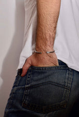 ΧΕΙΡΟΠΟΙΗΤΟ ΑΣΗΜΕΝΙΟ ΒΡΑΧΙΟΛΙ ΧΕΙΡΟΠΕΔΑ 925 ΜΕ ΜΙΝΙΜΑΛ ΣΚΑΛΙΣΤΟ ΣΧΕΔΙΣΜΟ