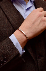 ΧΕΙΡΟΠΟΙΗΤΟ ΑΣΗΜΕΝΙΟ ΒΡΑΧΙΟΛΙ ΧΕΙΡΟΠΕΔΑ 925 ΜΕ ΜΙΝΙΜΑΛ ΣΧΕΔΙΑΣΜΟ