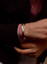 ΧΕΙΡΟΠΟΙΗΤΟ ΑΣΗΜΕΝΙΟ 925 ΒΡΑΧΙΟΛΙ ΧΕΙΡΟΠΕΔΑ ΜΕ ΤΡΙΠΛΟ ΣΧΕΔΙΑΣΜΟ