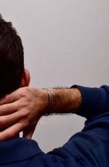 ΧΕΙΡΟΠΟΙΗΤΟ ΑΣΗΜΕΝΙΟ ΒΡΑΧΙΟΛΙ ΧΕΙΡΟΠΕΔΑ 925 ΜΕ ΑΝΑΛΥΦΟ ΣΧΕΔΙΣΜΟ