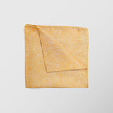 Φαρδιά γραβάτα | σε κίτρινη χρυσή βάση με λαχούρι σχεδιασμό τόνο στο τόνο σετ με μαντηλάκι