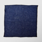 Μαντήλι για το πέτο | λινό σε μπλε βάση με καφέ περίγραμμα και πουά σχεδιασμό