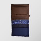 Μεταξωτό φουλάρι | με πρένσ ντε γκάλ σχεδιασμό σε καφέ / μπλέ τόνους