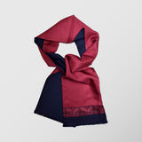 Μεταξωτό φουλάρι | με πουά σχεδιασμό σε βουργουνδί / μπλέ τόνους