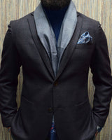 Μεταξωτό φουλάρι | με πρένσ ντε γκάλ σχεδιασμό σε γκρί / μπλέ τόνους