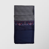 Μεταξωτό φουλάρι | με πρένσ ντε γκάλ σχεδιασμό σε γκρί / μπλέ τόνους