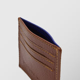 Πορτοφόλι | card holder δερμάτινο δίχρωμο σε ταμπά / μπλέ ρουά απόχρωση