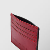 Πορτοφόλι | card holder δερμάτινο δίχρωμο σε μαύρη και κόκκινη απόχρωση