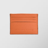 Πορτοφόλι | card holder δερμάτινο μονόχρωμο σε πορτοκαλί απόχρωση