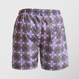 Ανδρικό μαγιό | σε γήινους τόνους με επαναλαμβανόμενο ρετρό σχεδιασμό