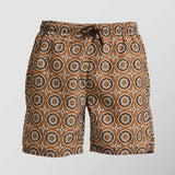 Ανδρικό μαγιό | σε γήινους τόνους με επαναλαμβανόμενο ρετρό σχέδιο