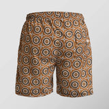 Ανδρικό μαγιό | σε γήινους τόνους με επαναλαμβανόμενο ρετρό σχέδιο