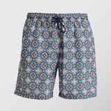 Ανδρικό μαγιό | σε γήινους τόνους με επαναλαμβανόμενο ρετρό σχεδιασμό