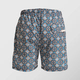 Ανδρικό μαγιό | σε γήινους τόνους με επαναλαμβανόμενο ρετρό σχεδιασμό