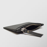 Πορτοφόλι | card holder δερμάτινο μονόχρωμο σε γκρί απόχρωση με φερμουάρ