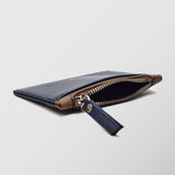 Πορτοφόλι | card holder δερμάτινο δίχρωμο σε μπλέ βάση με ταμπά λεπτομέρεια