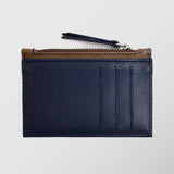 Πορτοφόλι | card holder δερμάτινο δίχρωμο σε μπλέ βάση με ταμπά λεπτομέρεια