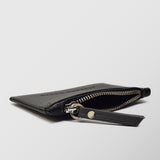 Πορτοφόλι | card holder δερμάτινο δίχρωμο σε γκρί βάση με μαύρη λεπτομέρεια