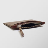 Πορτοφόλι | card holder δερμάτινο δίχρωμο σε καφέ tabacco βάση με καφέ λεπτομέρεια