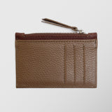 Πορτοφόλι | card holder δερμάτινο δίχρωμο σε καφέ tabacco βάση με καφέ λεπτομέρεια