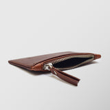 Πορτοφόλι | card holder δερμάτινο δίχρωμο σε καφέ βάση με ταμπά λεπτομέρεια