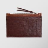 Πορτοφόλι | card holder δερμάτινο δίχρωμο σε καφέ βάση με ταμπά λεπτομέρεια