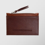 Πορτοφόλι | card holder δερμάτινο δίχρωμο σε καφέ βάση με ταμπά λεπτομέρεια