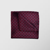 Φαρδιά γραβάτα | μεταξωτή σε μπορντό βάση με μικρό ρετρό σχεδιασμό σε γκρί απόχρωση σετ με μαντηλάκι