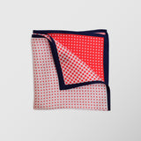 Μαντήλι για το πέτο | μεταξωτό σε κόκκινη / λευκή βάση με τέσσερις διαφορετικούς σχεδιασμούς