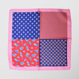 Μαντήλι για το πέτο | μεταξωτό με ρόζ περίγραμμα και τέσσερις διαφορετικούς σχεδιασμούς