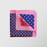 Μαντήλι για το πέτο | μεταξωτό με ρόζ περίγραμμα και τέσσερις διαφορετικούς σχεδιασμούς