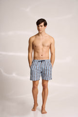 Ανδρικό μαγιό | σε μπλέ τόνους με γεωμετρικό σχέδιο