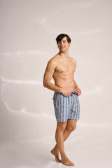 Ανδρικό μαγιό | σε μπλέ τόνους με γεωμετρικό σχέδιο