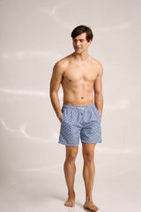 Ανδρικό μαγιό | σε μοβ ροζ τόνους με γεωμετρικό σχέδιο