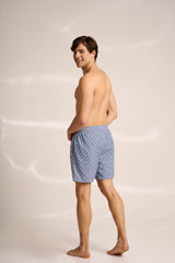 Ανδρικό μαγιό | σε μοβ ροζ τόνους με γεωμετρικό σχέδιο