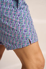 Ανδρικό μαγιό | σε μοβ ροζ τόνους με γεωμετρικό σχέδιο