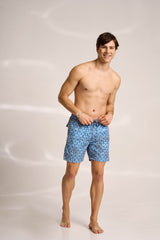 Ανδρικό μαγιό | σε μπλε τόνους με γεωμετρικό σχέδιο