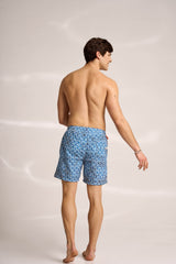 Ανδρικό μαγιό | σε μπλε τόνους με γεωμετρικό σχέδιο