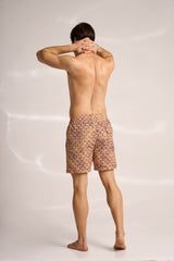 Ανδρικό μαγιό | σε χάλκινους τόνους με γεωμετρικό σχέδιο