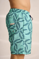 Ανδρικό μαγιό | σε βεραμάν βάση με μπλε σχέδιο