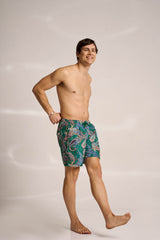 Ανδρικό μαγιό | σε πράσινη βάση με λαχούρι σχεδιασμό