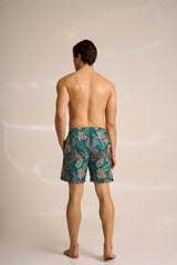 Ανδρικό μαγιό | σε πράσινη βάση με λαχούρι σχεδιασμό