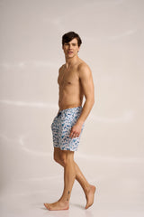 Ανδρικό μαγιό | σε μπλε και λευκή απόχρωση με σχέδιο ψάρια