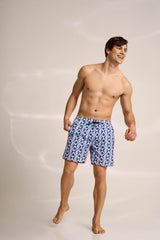 Ανδρικό μαγιό | σε μοβ απόχρωση με γεωμετρικό σχέδιο