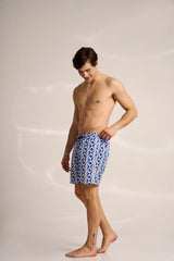 Ανδρικό μαγιό | σε μοβ απόχρωση με γεωμετρικό σχέδιο