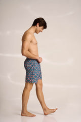 Ανδρικό μαγιό | σε μπλε τόνους με γεωμετρικό σχέδιο