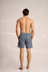 Ανδρικό μαγιό | σε μπλε τόνους με γεωμετρικό σχέδιο