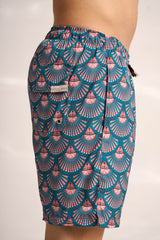 Ανδρικό μαγιό | σε μπλε τόνους με γεωμετρικό σχέδιο