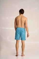 Ανδρικό μαγιό | σε μπλε τόνους με γεωμετρικό σχέδιο